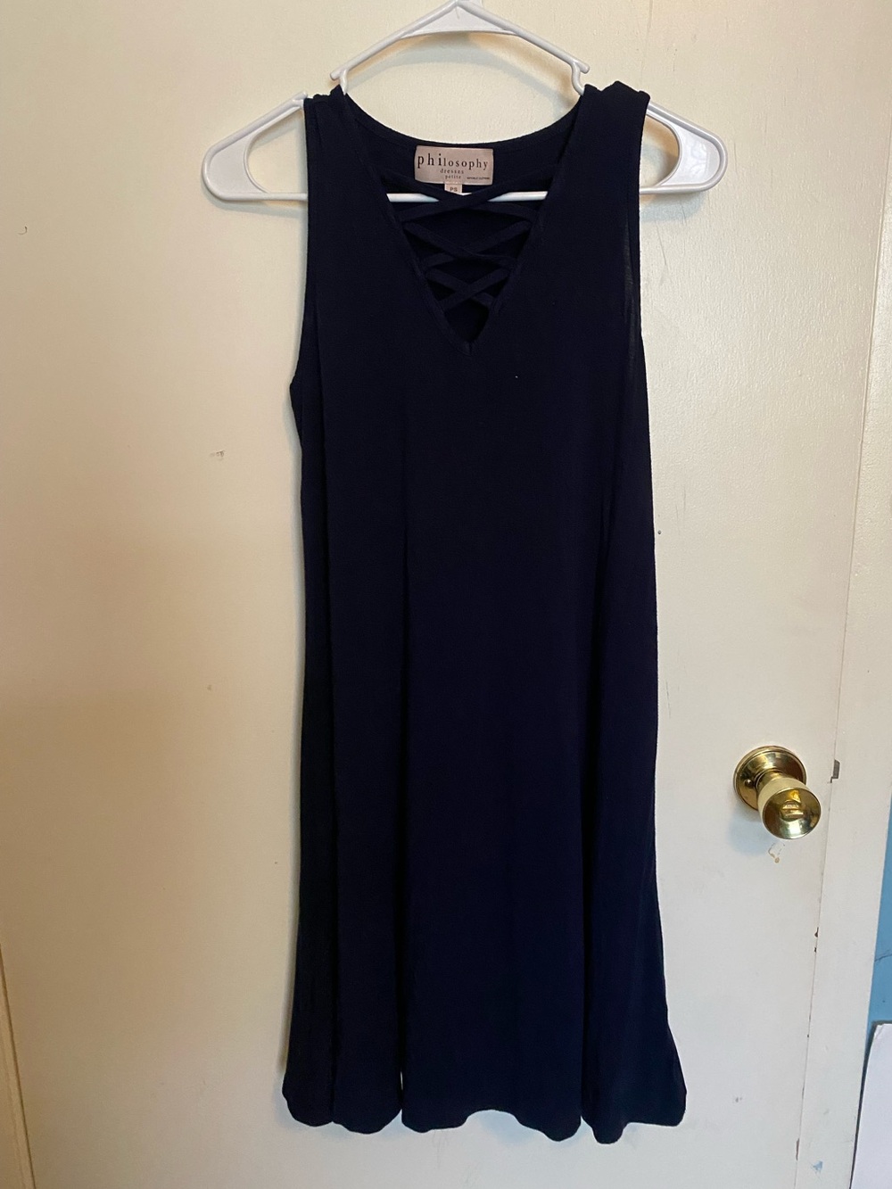 Philosophy Navy Sleeveless Crisscross V-Neck Dress